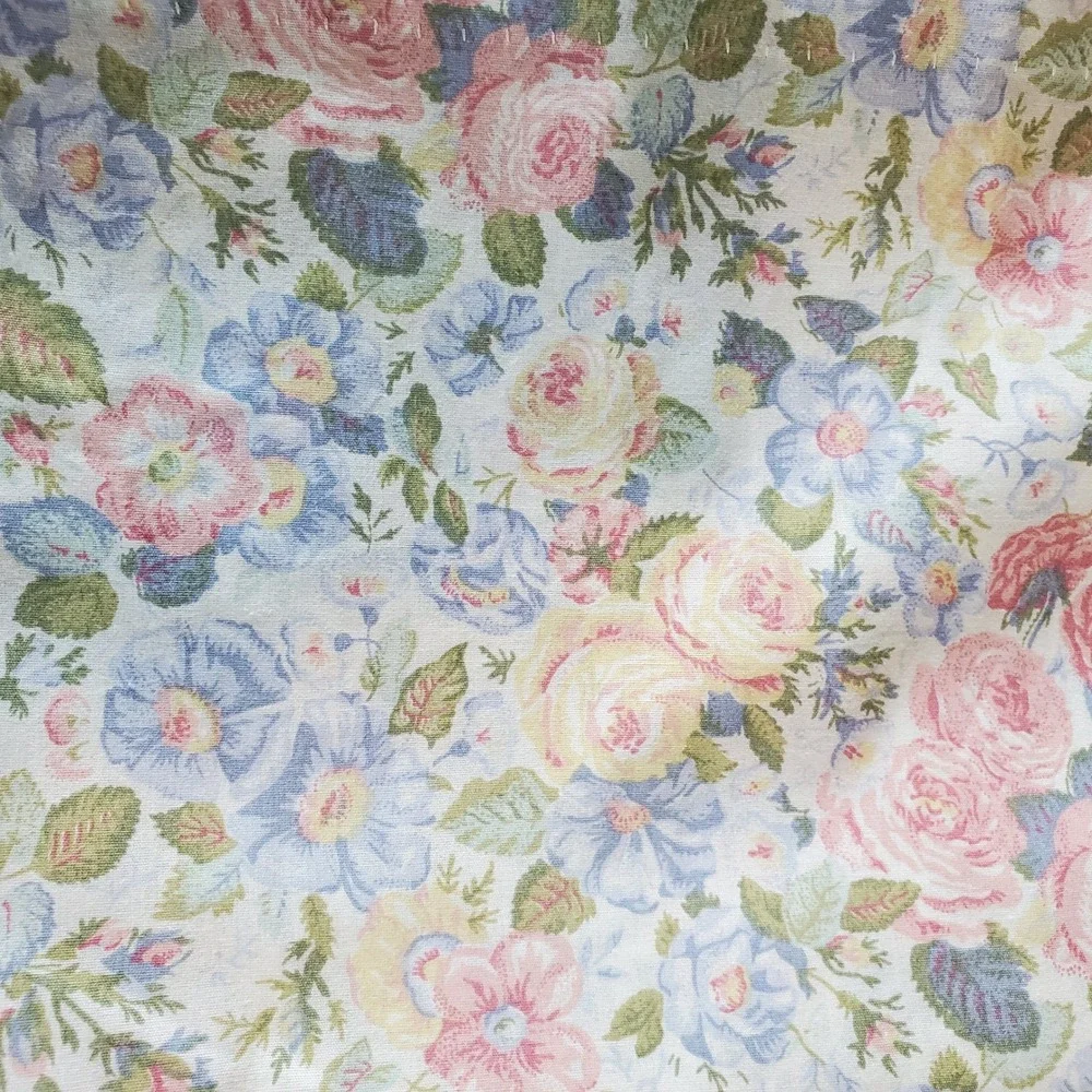 Vintage Laura Ashley Valance Sycamore Quartet Floral Pink Blue 84x18 Made in USA